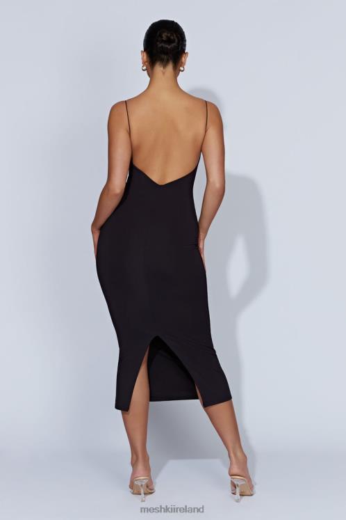 Meshki Lexia Scoop Low Neck Midi Dress Clothing Black 6DX22429