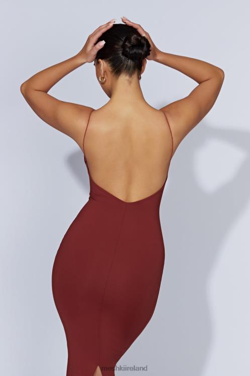 Meshki Lexia Scoop Low Neck Midi Dress Clothing Cherry Chocolate 6DX22551