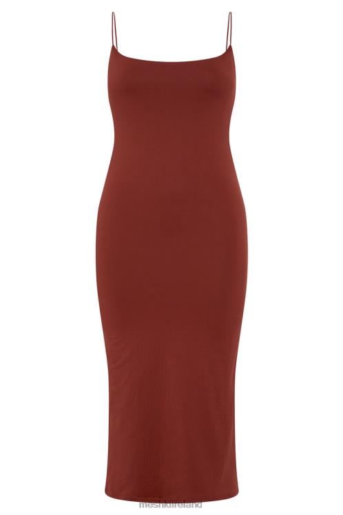 Meshki Lexia Scoop Low Neck Midi Dress Clothing Cherry Chocolate 6DX22551