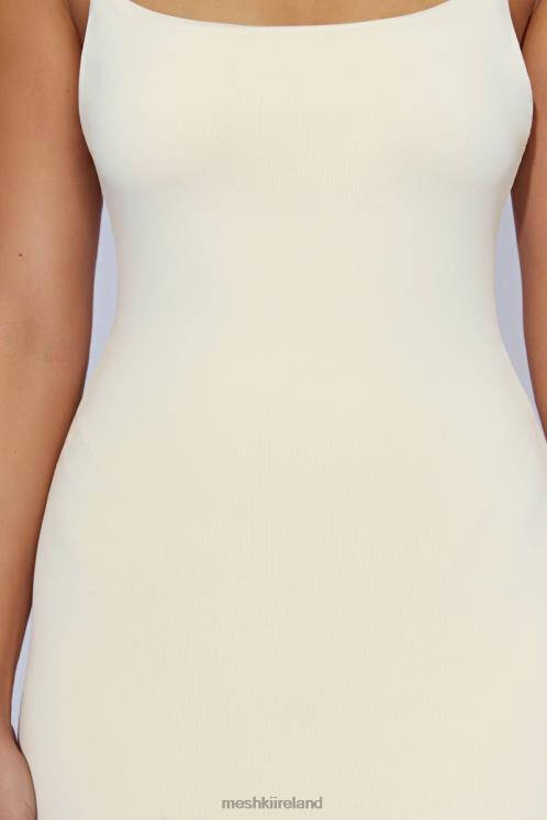 Meshki Lexia Scoop Low Neck Midi Dress Clothing Cream 6DX22577