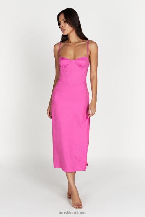 Meshki Maggie Corset Midi Dress Clothing Rose Pink 6DX22580