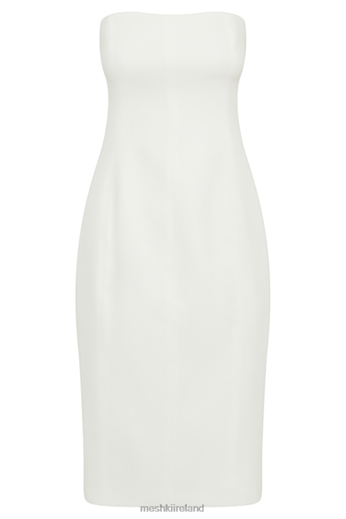 Meshki Marianne Strapless Crepe Midi Dress Clothing White 6DX22144
