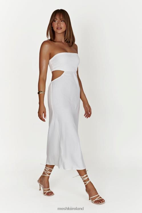Meshki Marlow Linen Midi Dress Clothing White 6DX22564