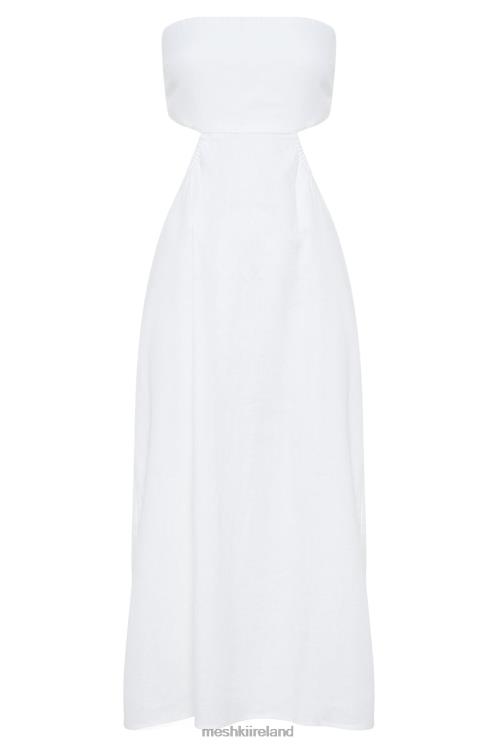 Meshki Marlow Linen Midi Dress Clothing White 6DX22564