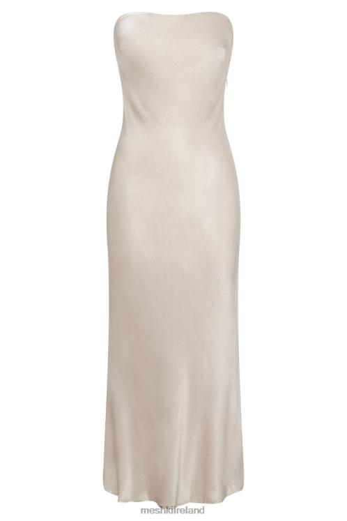 Meshki Mischa Strapless Midi Dress With Lace Detailing Clothing Champagne 6DX2231