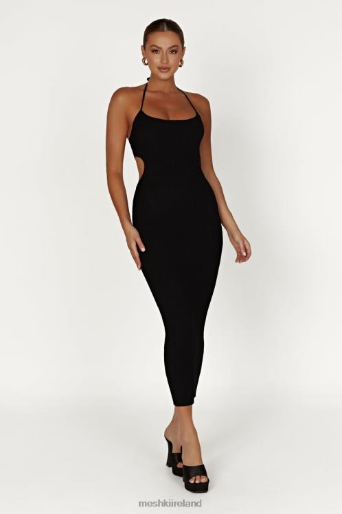 Meshki Morgan Halter Knit Midi Dress Clothing Black 6DX22491