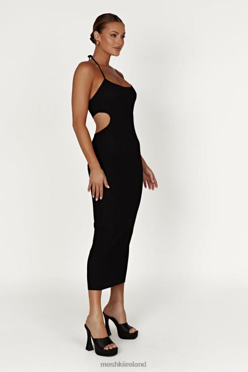 Meshki Morgan Halter Knit Midi Dress Clothing Black 6DX22491