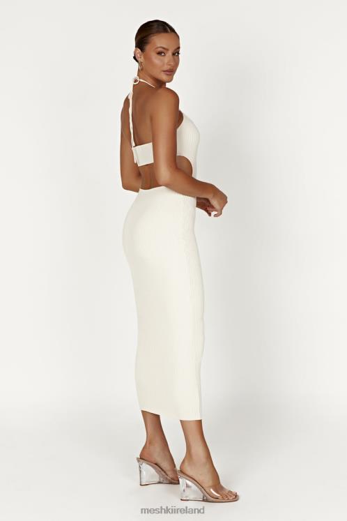 Meshki Morgan Halter Knit Midi Dress Clothing Cream 6DX22401