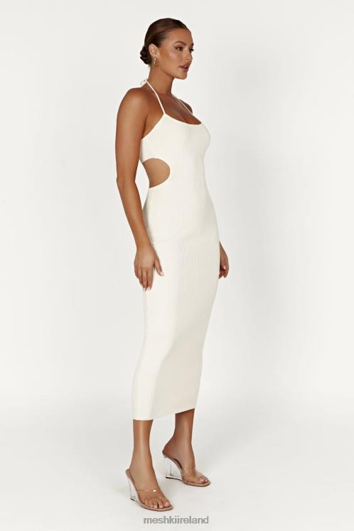Meshki Morgan Halter Knit Midi Dress Clothing Cream 6DX22401