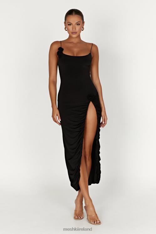 Meshki Nevaeh Rose Midi Dress Clothing Black 6DX22219