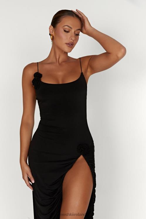 Meshki Nevaeh Rose Midi Dress Clothing Black 6DX22219