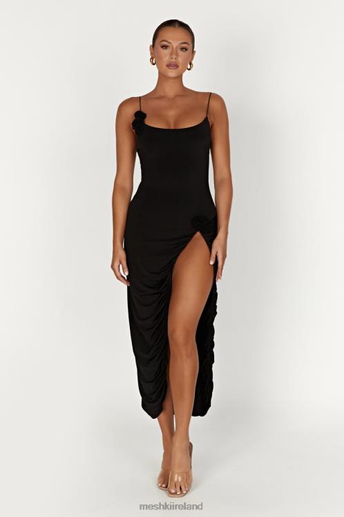 Meshki Nevaeh Rose Midi Dress Clothing Black 6DX22219