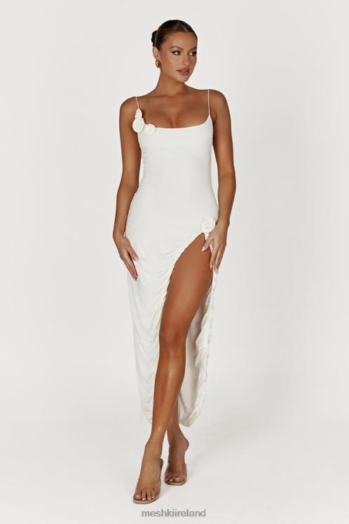 Meshki Nevaeh Rose Midi Dress Clothing White 6DX22235