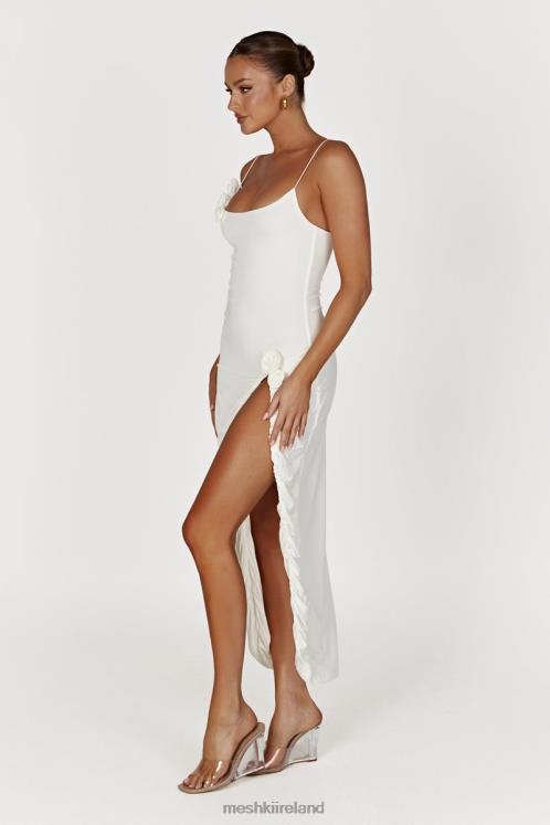 Meshki Nevaeh Rose Midi Dress Clothing White 6DX22235