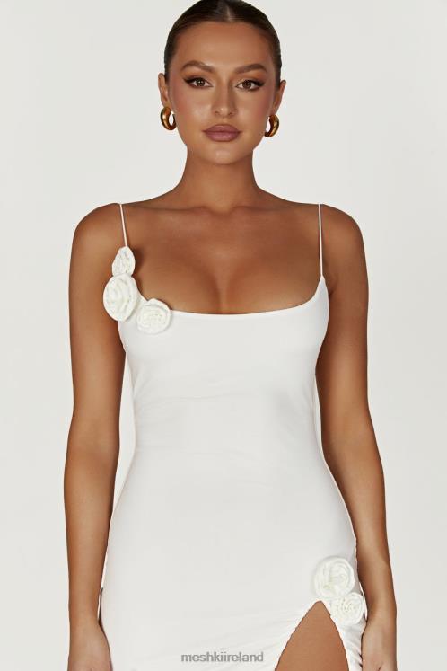 Meshki Nevaeh Rose Midi Dress Clothing White 6DX22235
