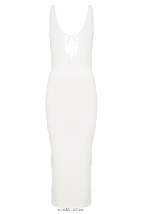 Meshki Nola Cut Out Knit Midi Dress Clothing Off White 6DX22639
