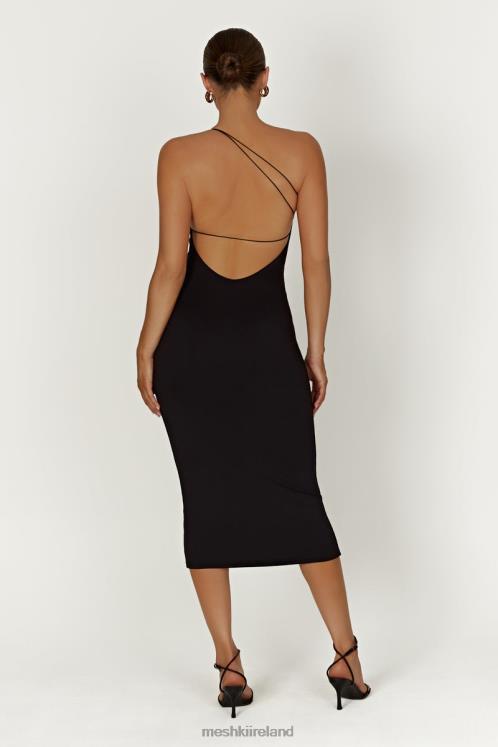 Meshki Rosalind Recycled Nylon One Shoulder Midi Dress Clothing Black 6DX22377