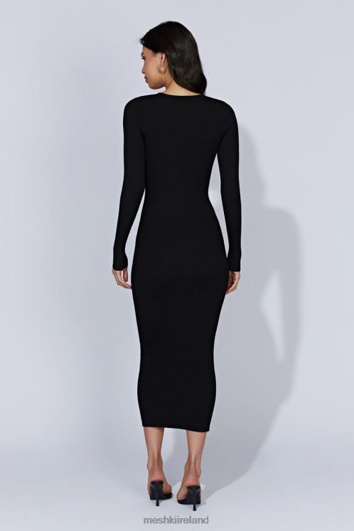 Meshki Rowen Long Sleeve Midi Dress Clothing Black 6DX22438
