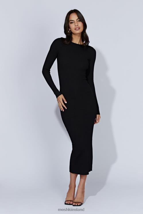 Meshki Rowen Long Sleeve Midi Dress Clothing Black 6DX22438