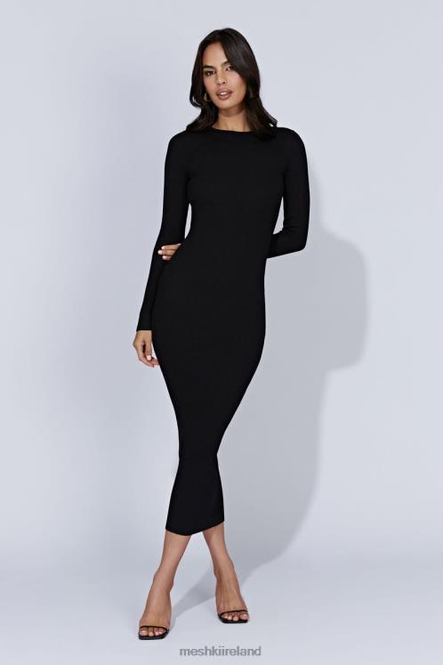 Meshki Rowen Long Sleeve Midi Dress Clothing Black 6DX22438