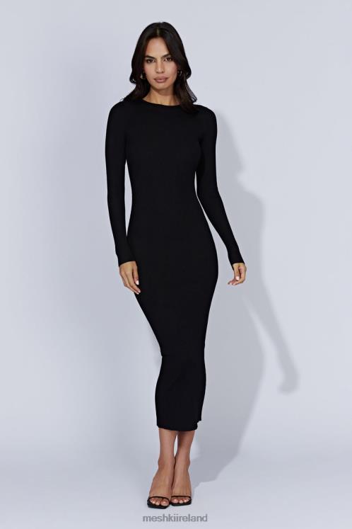 Meshki Rowen Long Sleeve Midi Dress Clothing Black 6DX22438