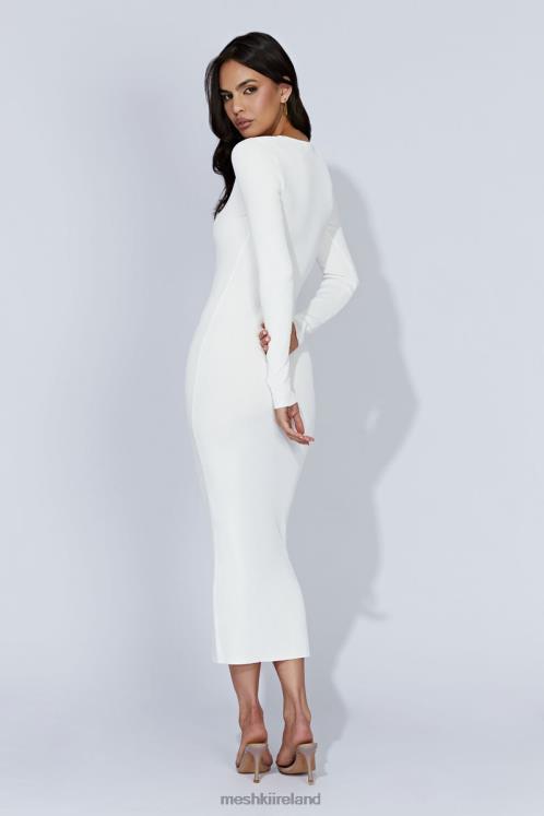 Meshki Rowen Long Sleeve Midi Dress Clothing White 6DX22425