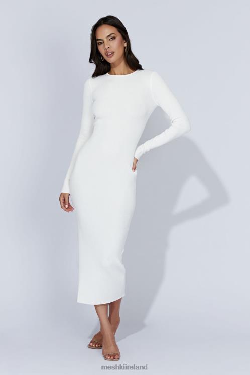 Meshki Rowen Long Sleeve Midi Dress Clothing White 6DX22425