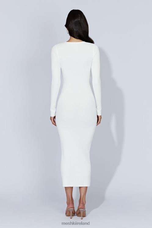 Meshki Rowen Long Sleeve Midi Dress Clothing White 6DX22425