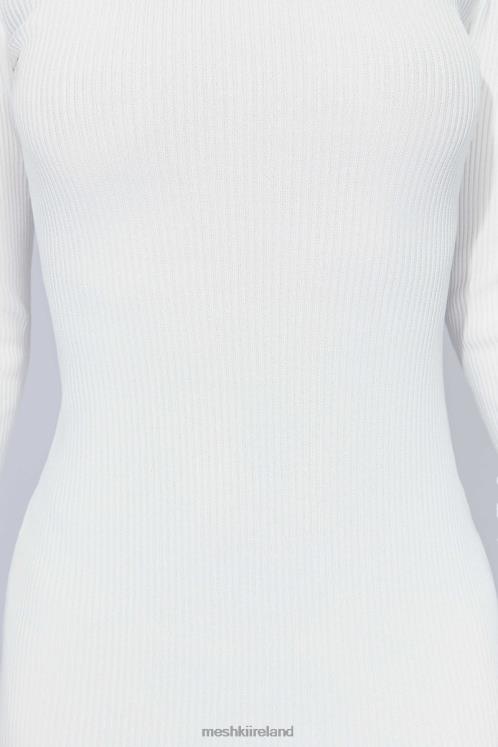 Meshki Rowen Long Sleeve Midi Dress Clothing White 6DX22425