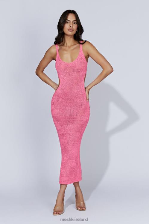 Meshki Shae Scoop Neck Knit Midi Dress Clothing Bubblegum Pink 6DX22635