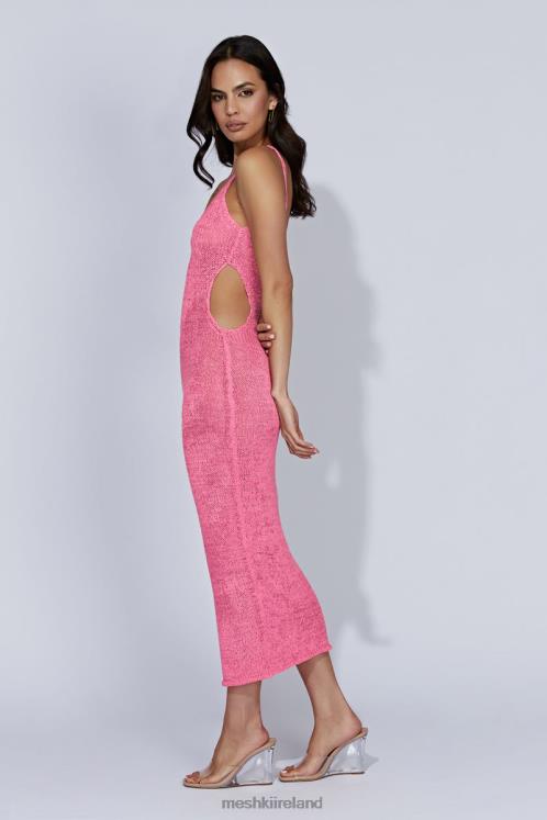 Meshki Shae Scoop Neck Knit Midi Dress Clothing Bubblegum Pink 6DX22635