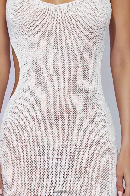 Meshki Shae Scoop Neck Knit Midi Dress Clothing White 6DX22274