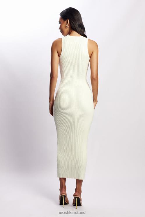 Meshki Sienna Knit Midi Dress Clothing White 6DX22418