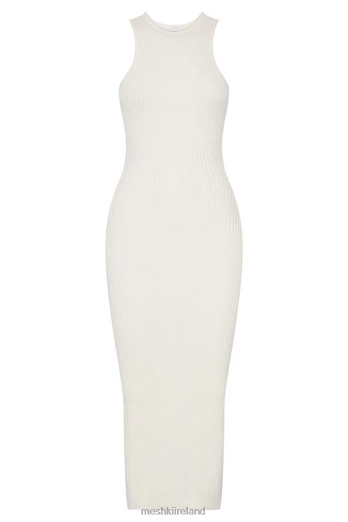 Meshki Sienna Knit Midi Dress Clothing White 6DX22418