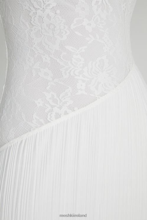Meshki Skye Lace Plisse Strapless Midi Dress Clothing White 6DX22305