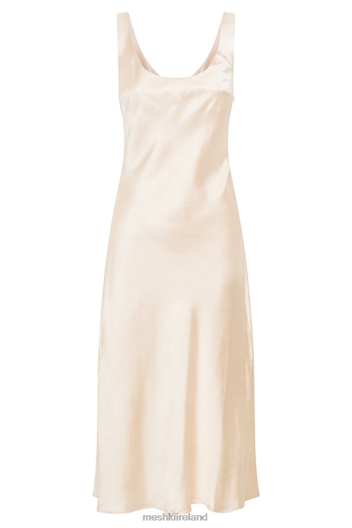 Meshki Tamara Satin Iridescent Slip Midi Dress Clothing Apricot 6DX22292