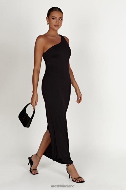 Meshki Teagan Recycled Nylon One Shoulder Midi Dress Clothing Black 6DX22501