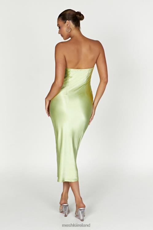 Meshki Tyler Strapless Satin Midi Dress Clothing Pistachio Green 6DX22343