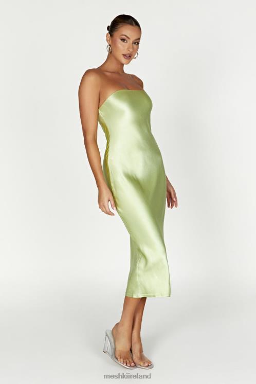 Meshki Tyler Strapless Satin Midi Dress Clothing Pistachio Green 6DX22343