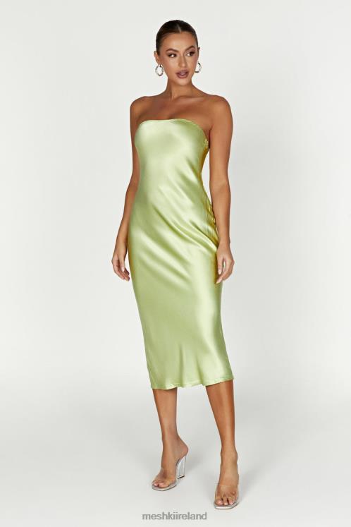 Meshki Tyler Strapless Satin Midi Dress Clothing Pistachio Green 6DX22343