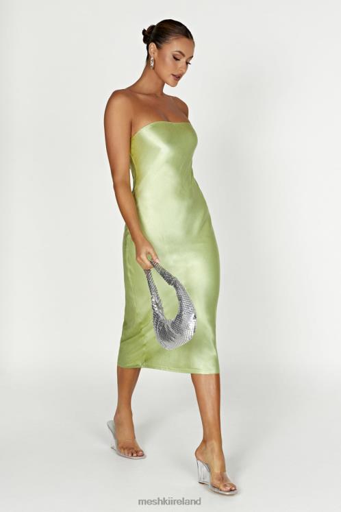 Meshki Tyler Strapless Satin Midi Dress Clothing Pistachio Green 6DX22343