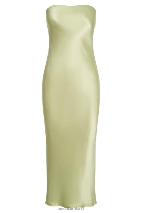 Meshki Tyler Strapless Satin Midi Dress Clothing Pistachio Green 6DX22343