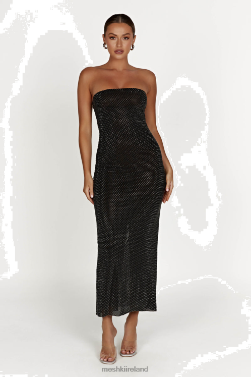 Meshki Waverly Strapless Diamante Midi Dress Clothing Black 6DX22359