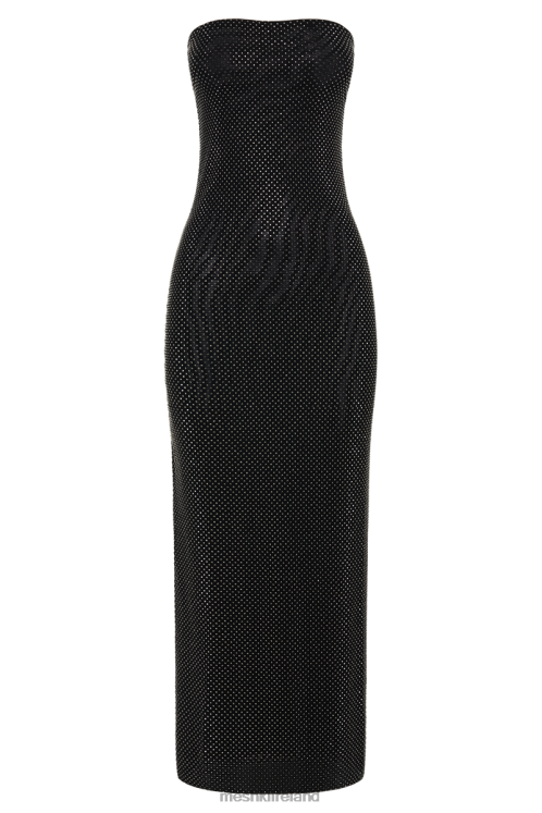Meshki Waverly Strapless Diamante Midi Dress Clothing Black 6DX22359