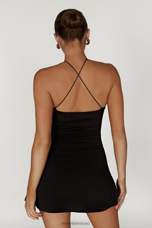 Meshki Adeline Rose Halter Mini Dress Clothing Black 6DX22285