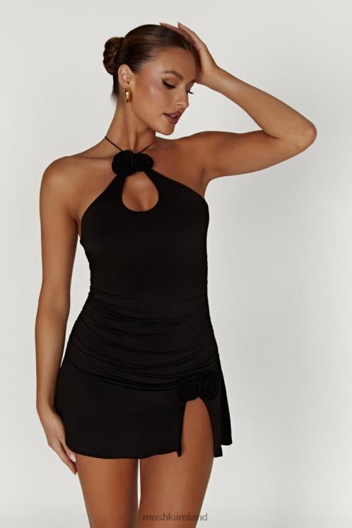 Meshki Adeline Rose Halter Mini Dress Clothing Black 6DX22285
