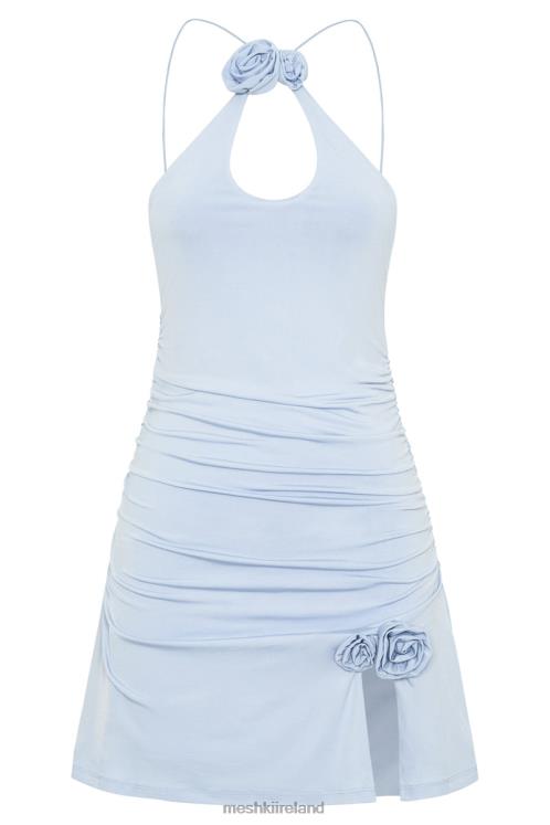 Meshki Adeline Rose Halter Mini Dress Clothing Powder Blue 6DX22197