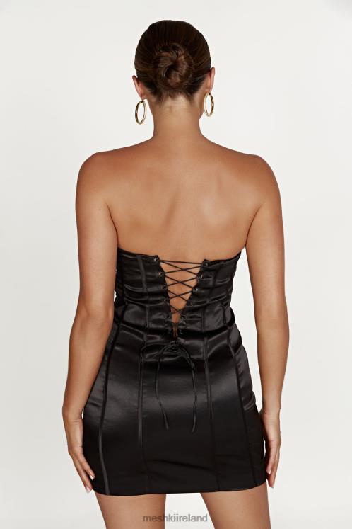 Meshki Amaya Lace Up Corset Mini Dress Clothing Black 6DX22604