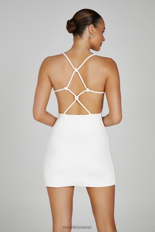 Meshki Amirah Slinky Backless Mini Dress Clothing White 6DX22173