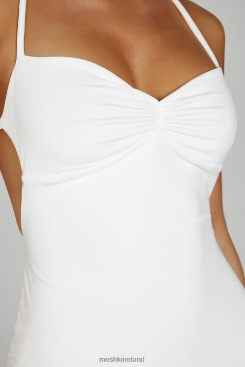 Meshki Amirah Slinky Backless Mini Dress Clothing White 6DX22173